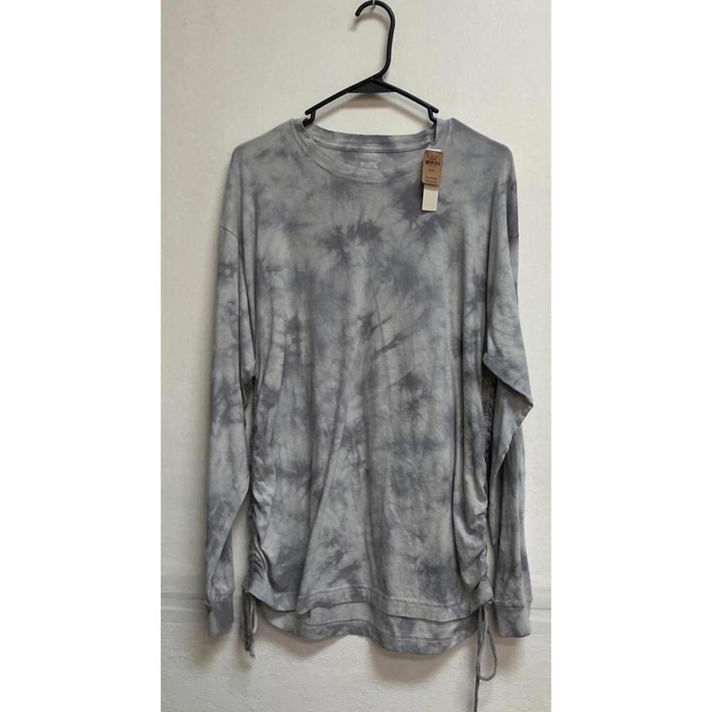Victoria's Secret PINK Campus Long Sleeve Tie-dye Shirt w/ruched sides